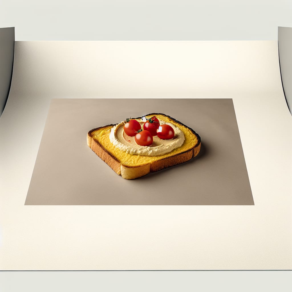 Tostaditas de polenta con hummus y tomates cherry