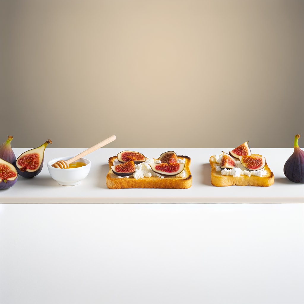 Tostadas crocantes con ricota, higos y miel