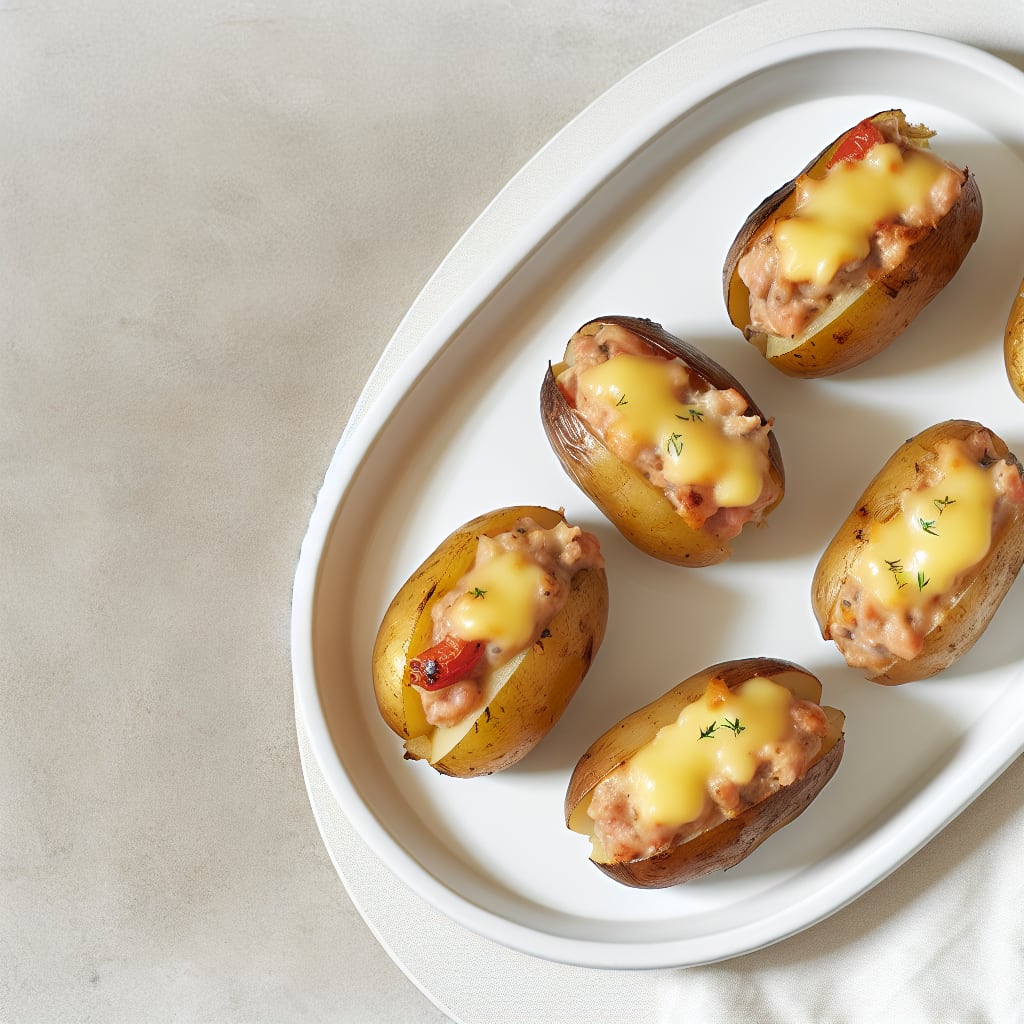 Papas rellenas con carne y queso