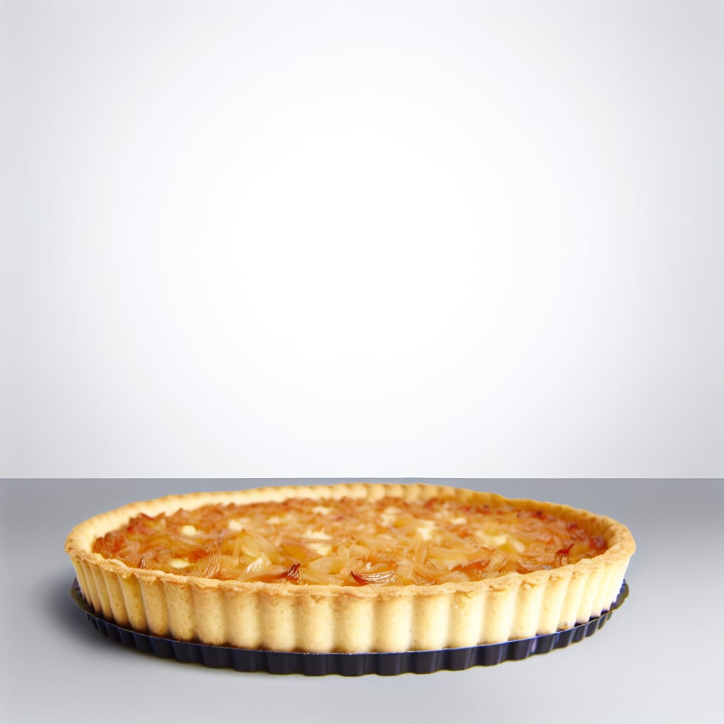 Tarta salada de cebolla caramelizada y queso