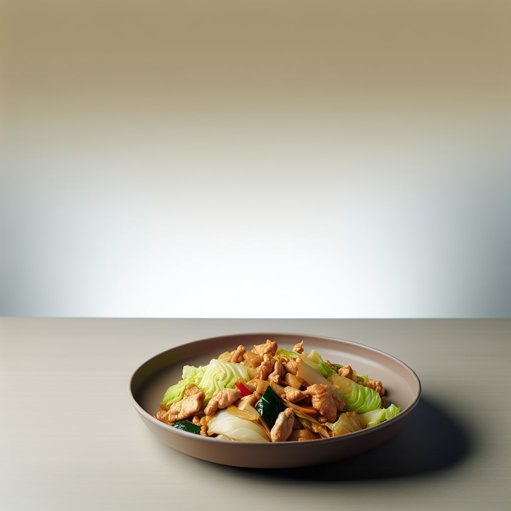 Salteado de pollo y repollo