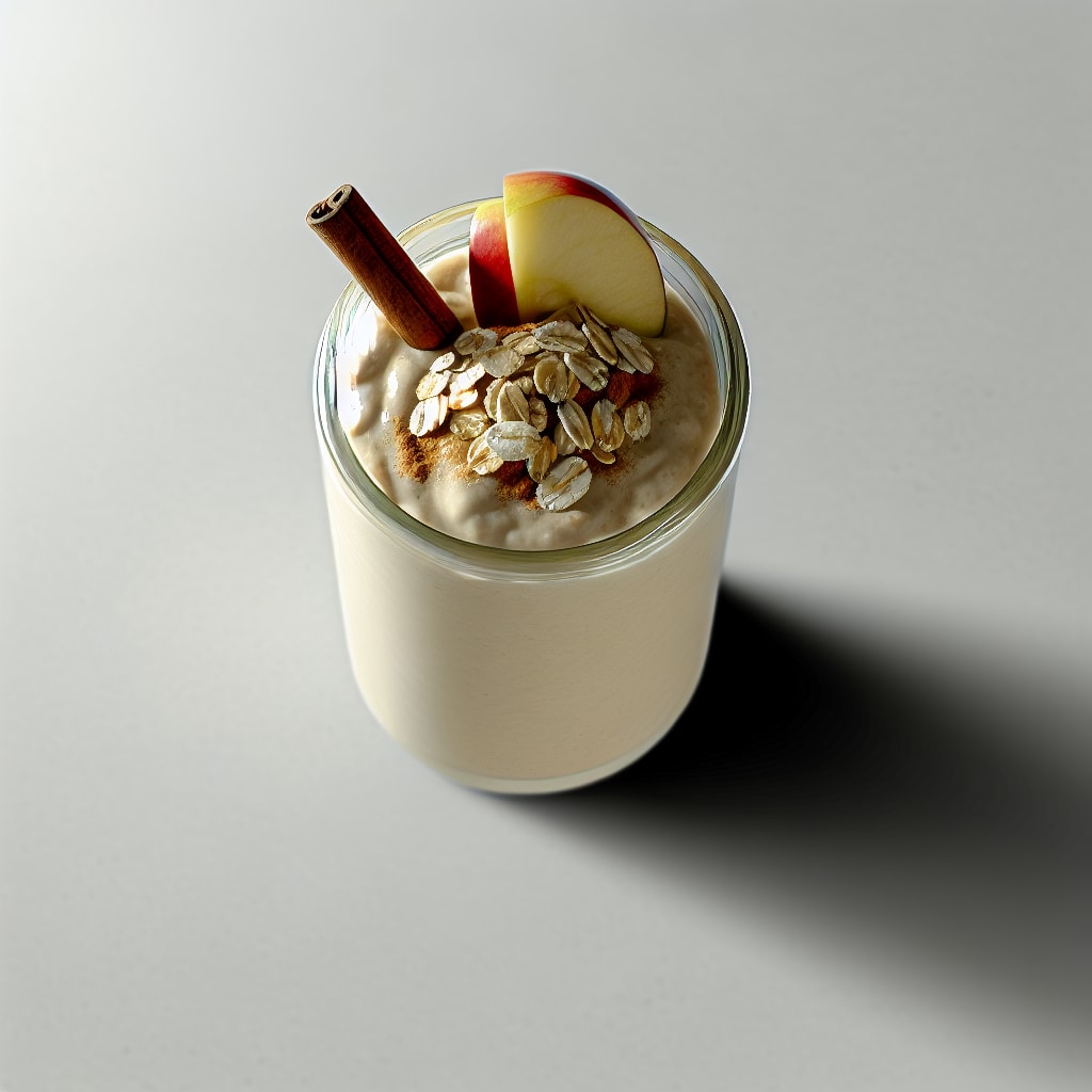 Batido cremoso de manzana, avena y canela
