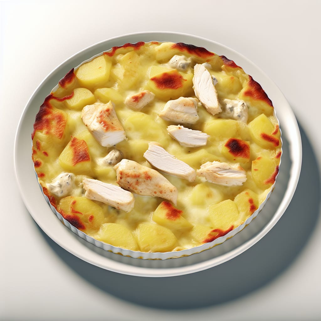 Gratinado de Patatas, Pollo y Queso