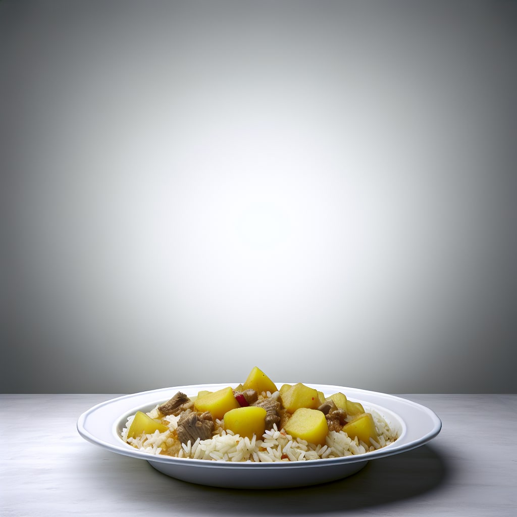 Guiso de Arroz, Papas y Carnes