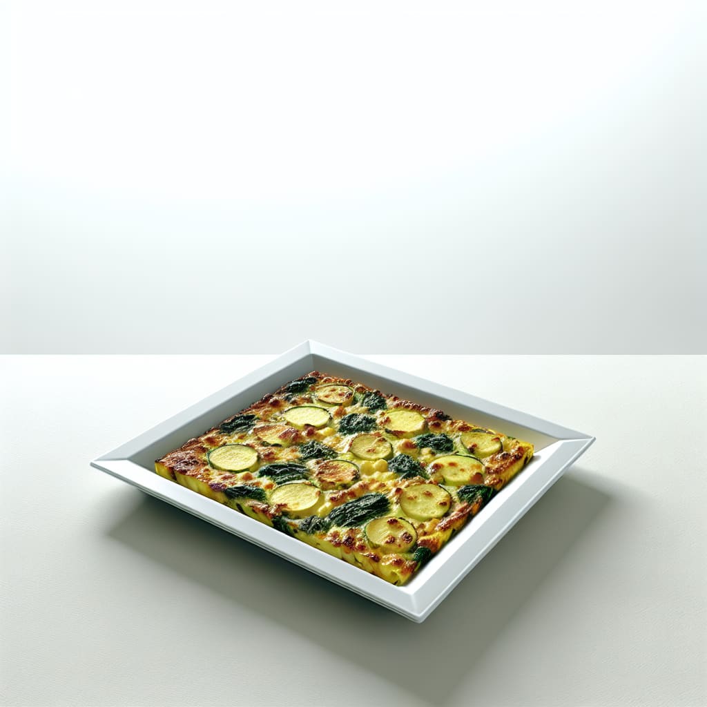 Gratinado de papas, espinacas y zuquini