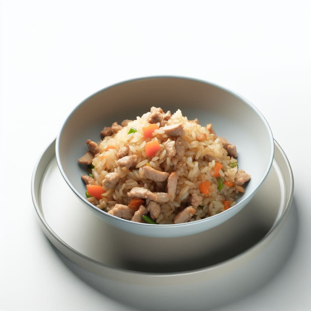 Arroz salteado con carne y verduras