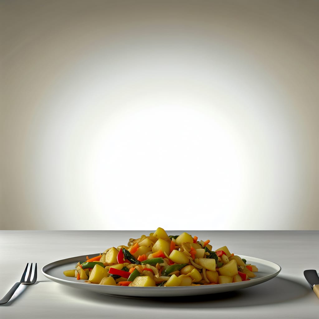 Salteado de papas y verduras