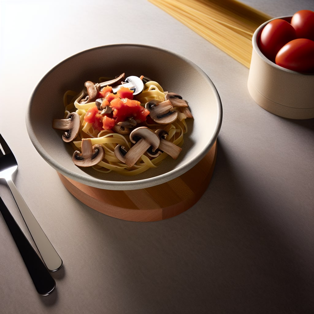 Pasta con Champiñones y Tomate