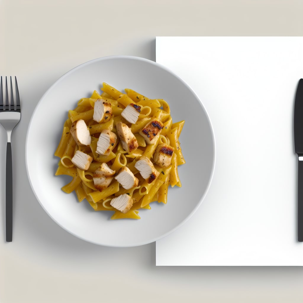 Pasta con Pollo y Salsa de Mostaza