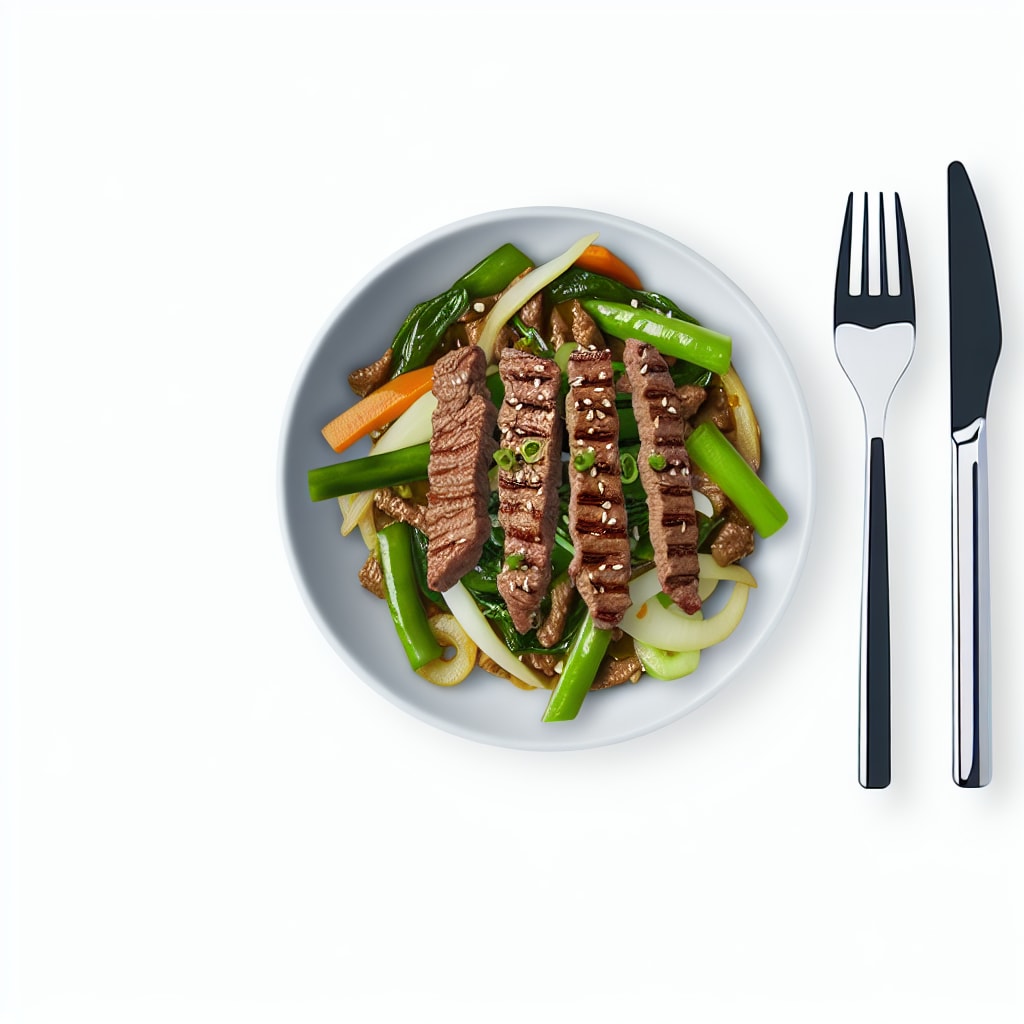 Bistec salteado con verduras