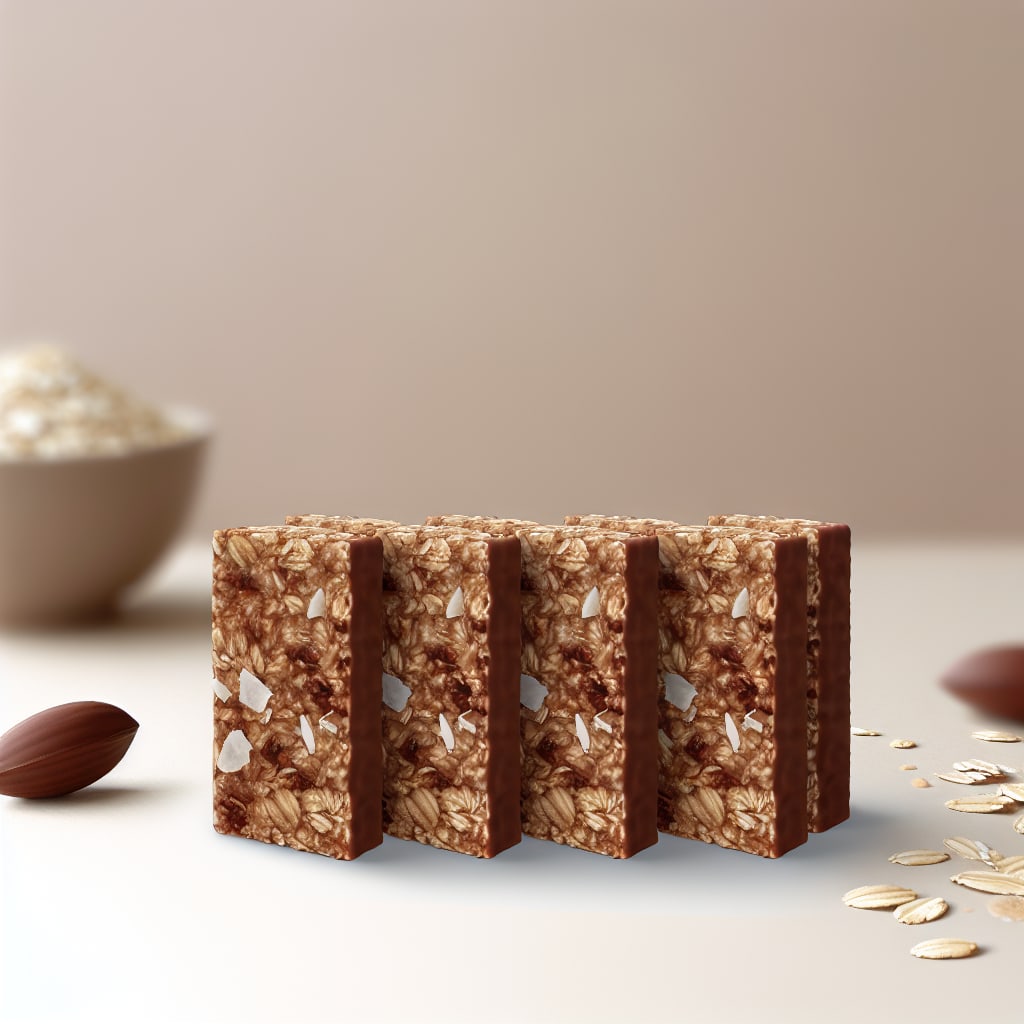 Barras de avena con cacao y coco