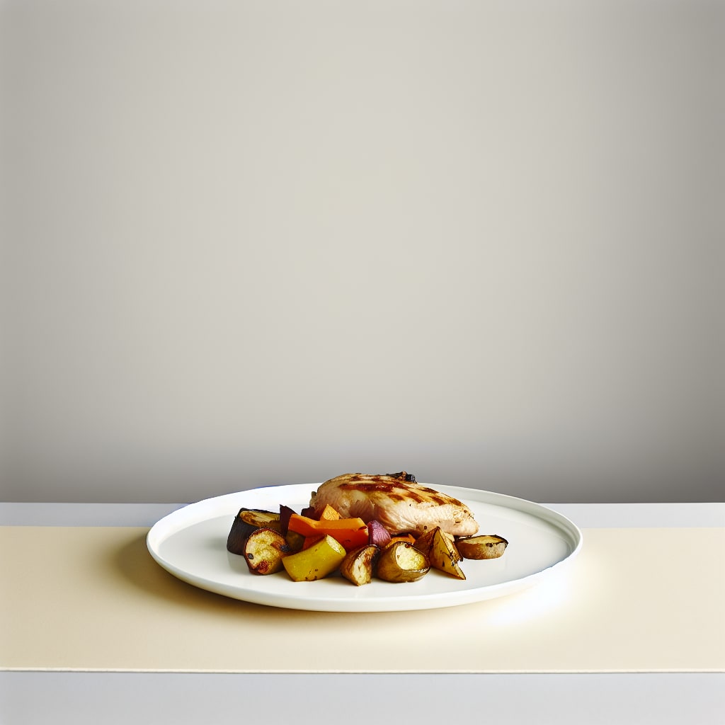 Pollo a la plancha con verduras asadas