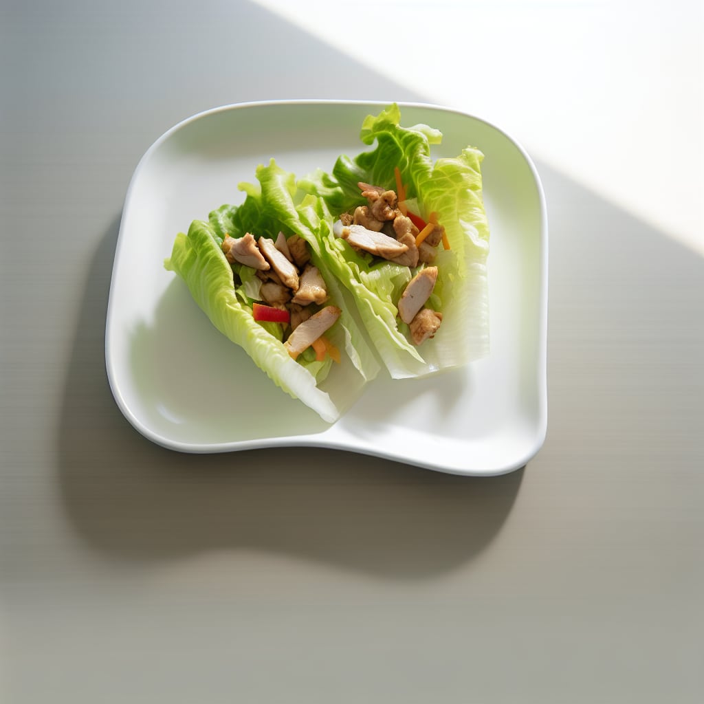 Wraps de lechuga con pollo y vegetales