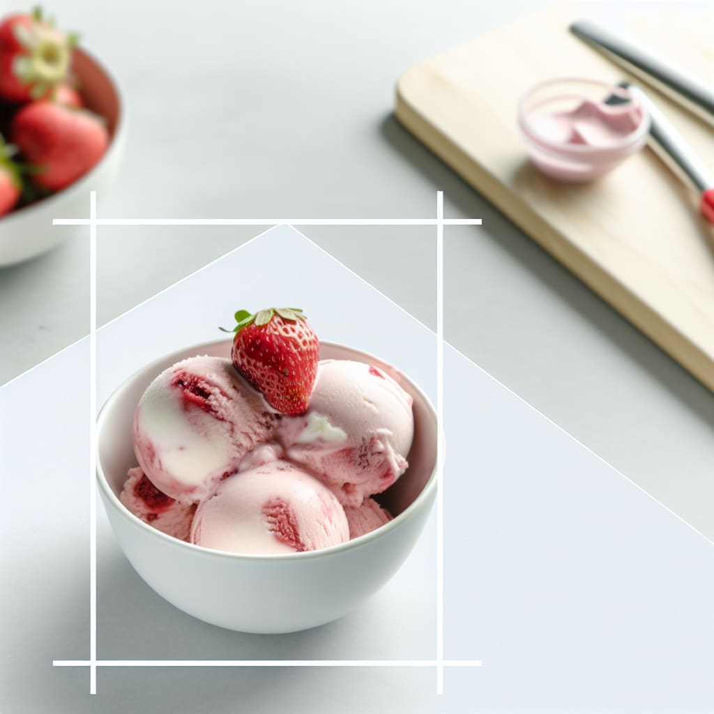 Helado casero de frutilla y yogur