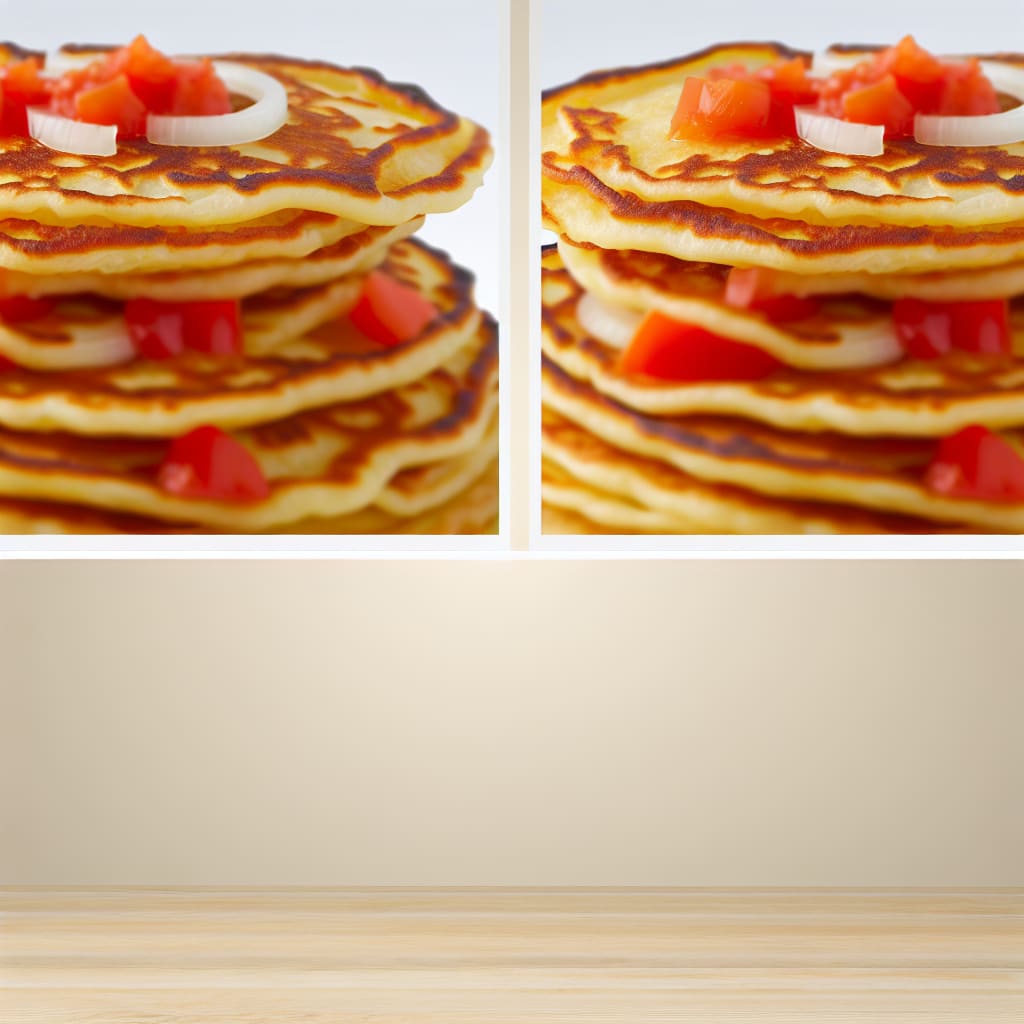 Panqueques de cebolla y tomate