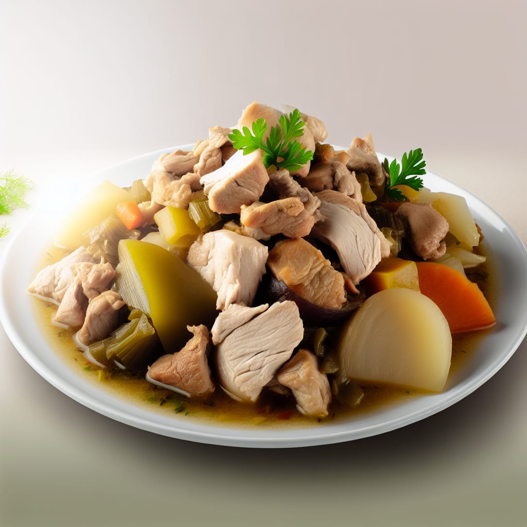 Guiso de Pollo y Cerdo con Vegetales