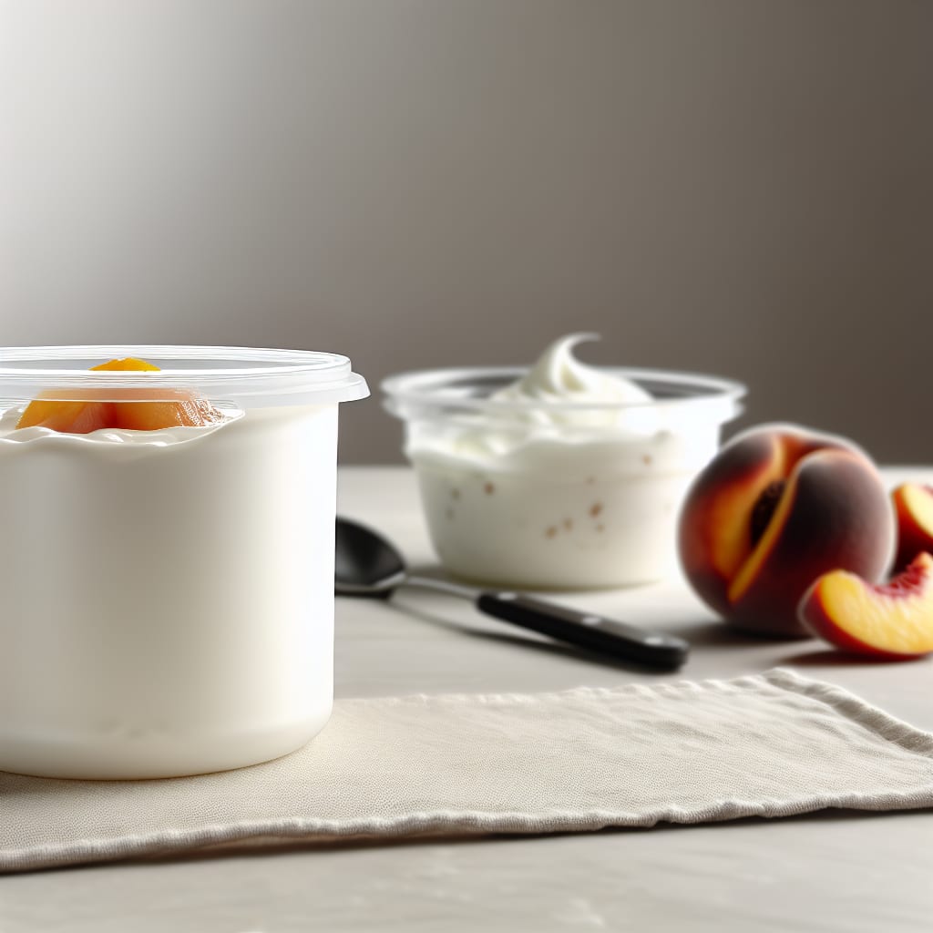 Helado casero de yogur y duraznos