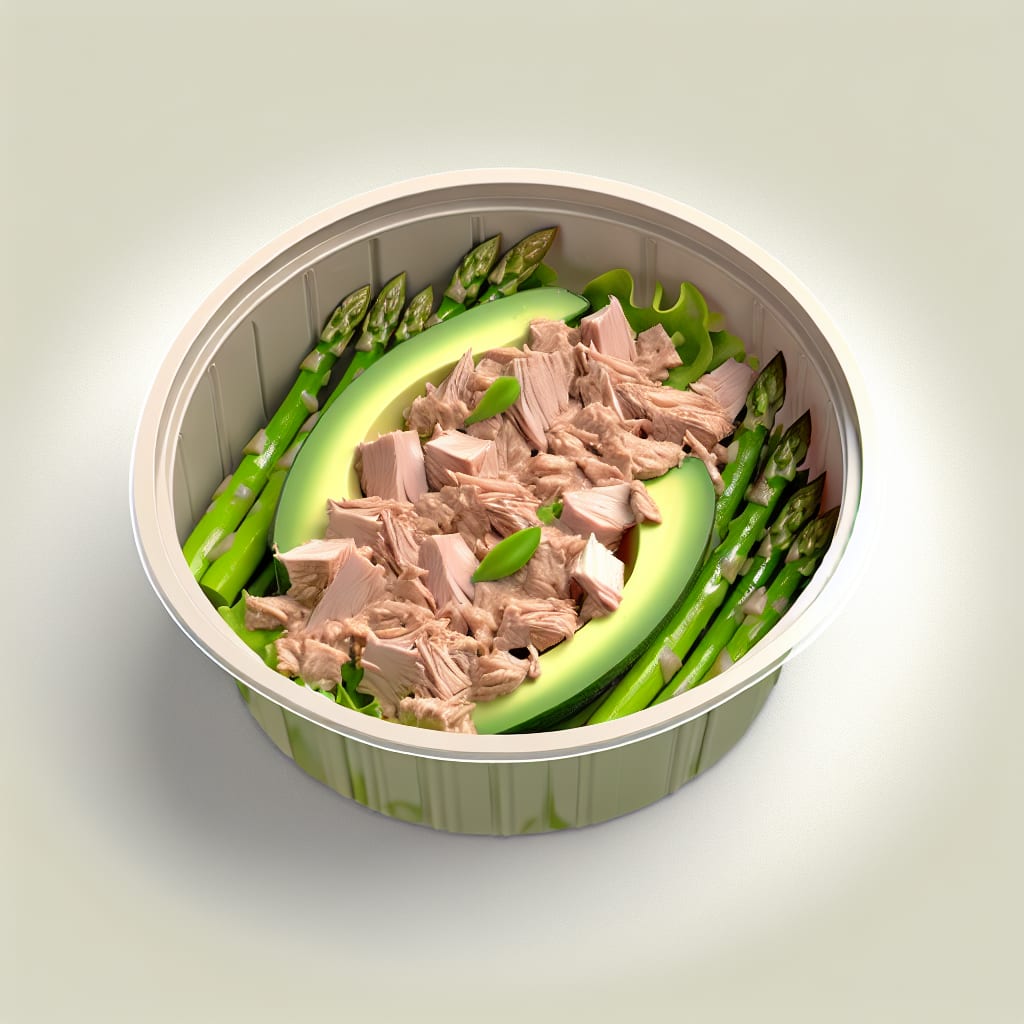 Ensalada de Aguacate, Atún y Espárragos