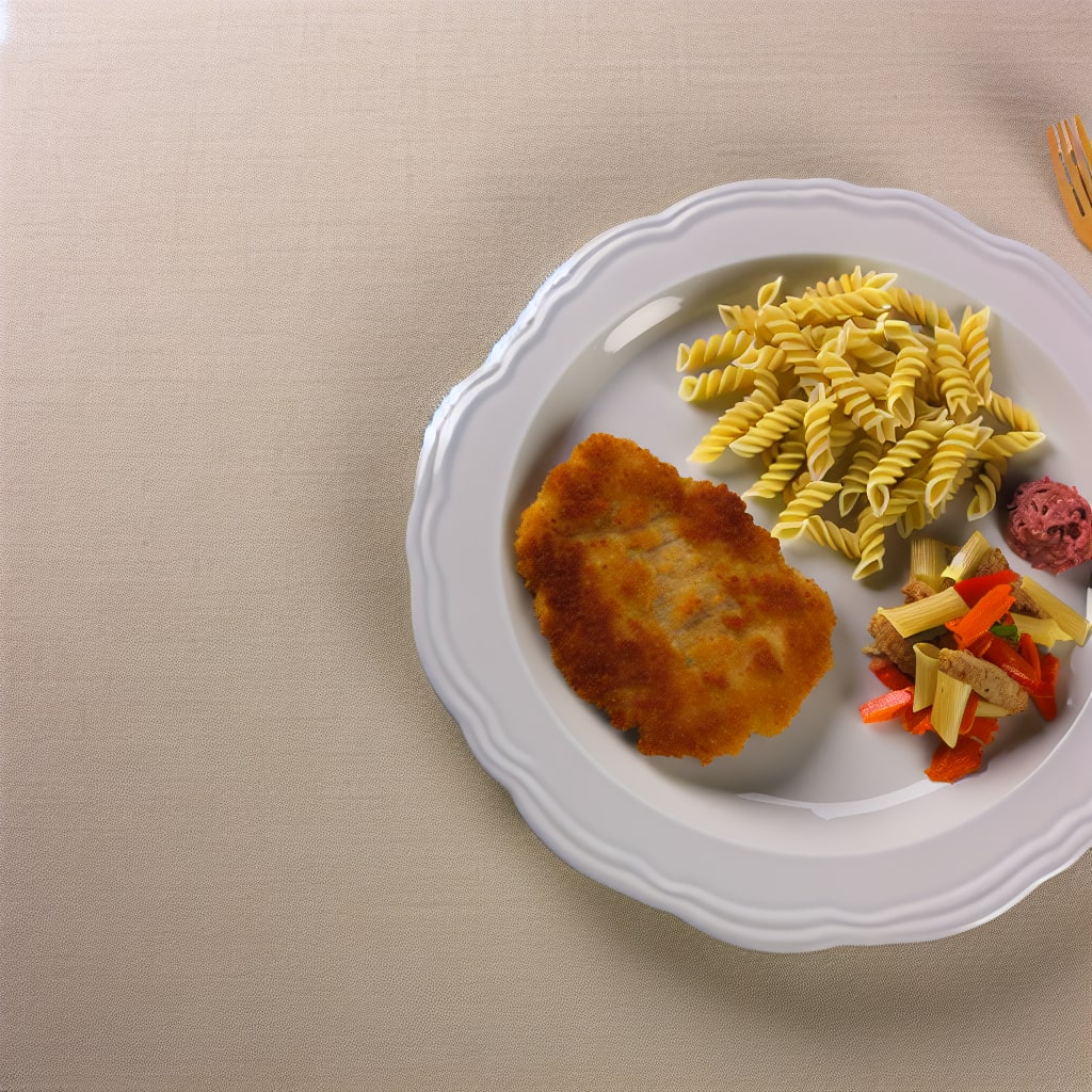Milanesa con Fideos y Vegetales Asados