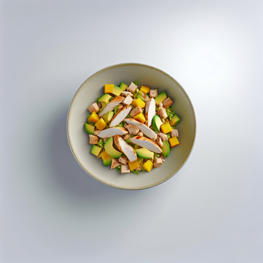 Ensalada tropical de pollo, mango y aguacate