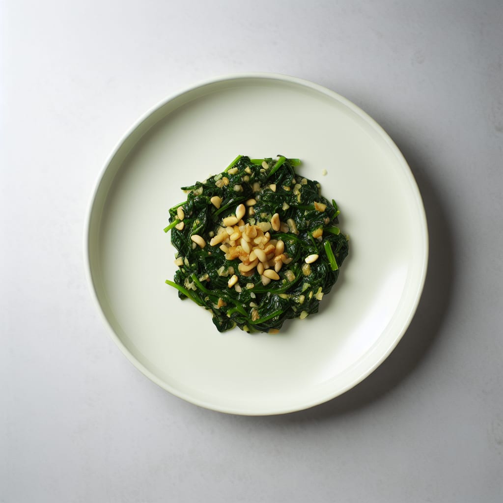 Espinacas salteadas con ajo y piñones