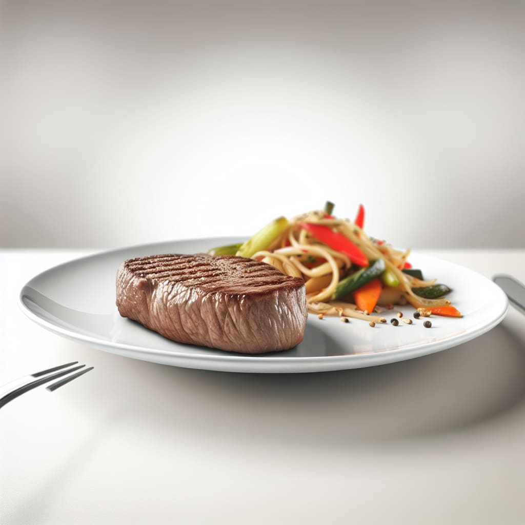 Filete de ternera con verduras al wok