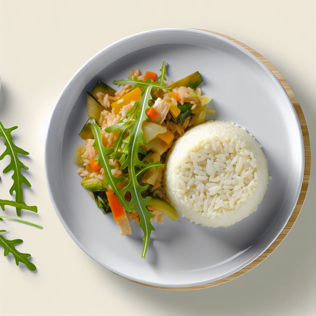 Arroz con Verduras y Rúcula