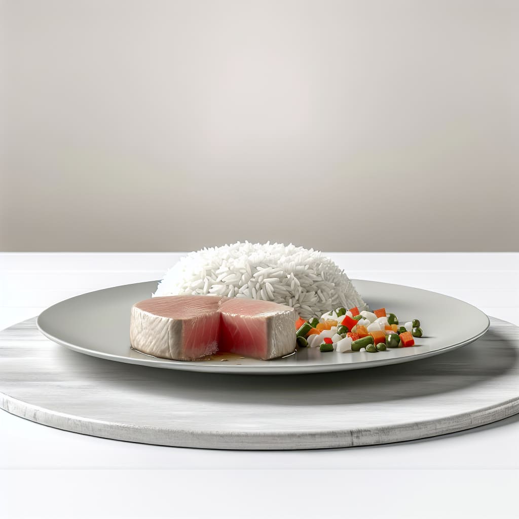 Medallón de Atún con Arroz y Verduras