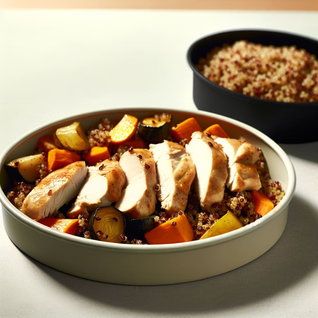 Pollo con Quinoa y Verduras Asadas