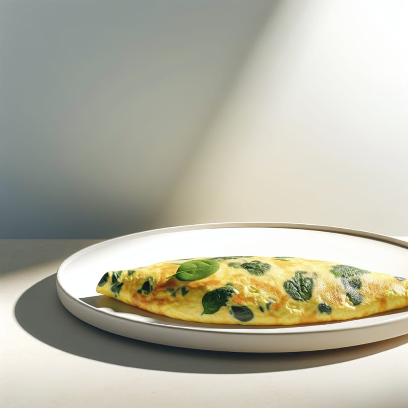 Omelette de queso y espinaca