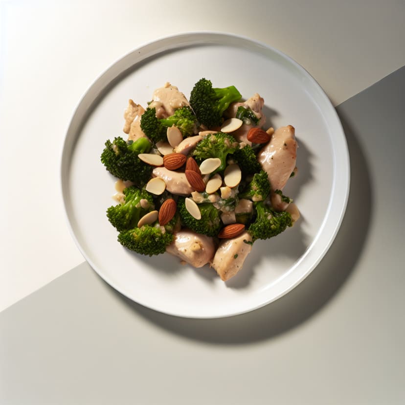 Pollo al Ajillo con Brócoli y Almendras