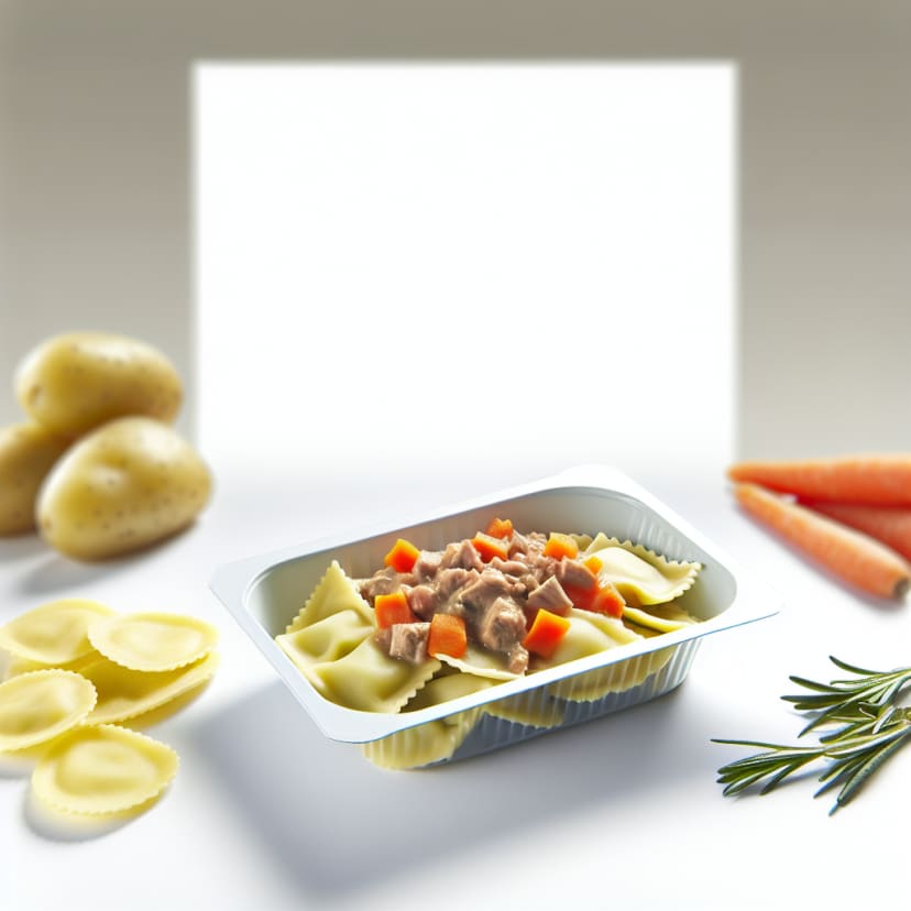 Ravioles con Papas y Zanahorias al Atún