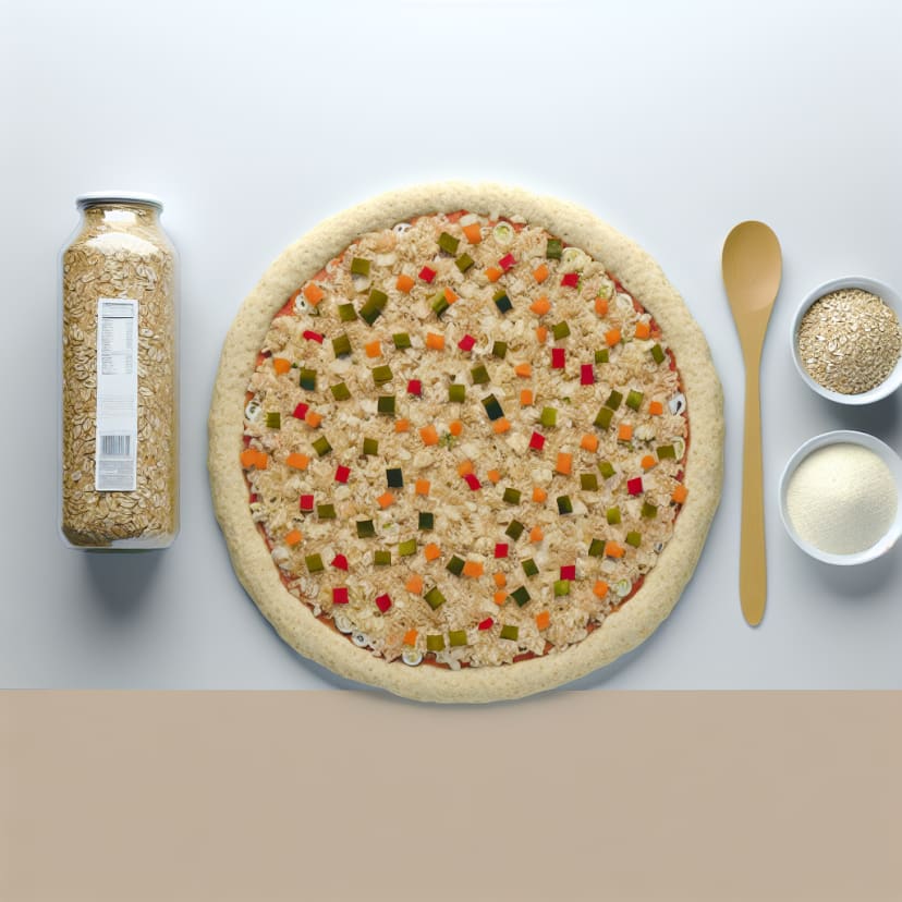 Pizza de avena y vegetales al horno