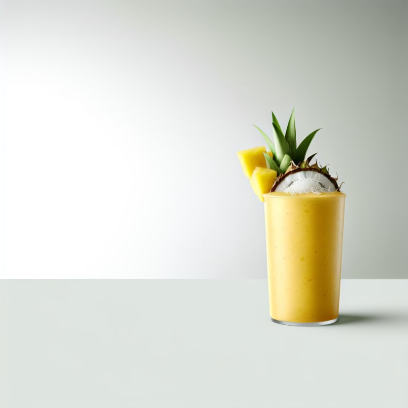 Batido tropical de ananá, mango y coco