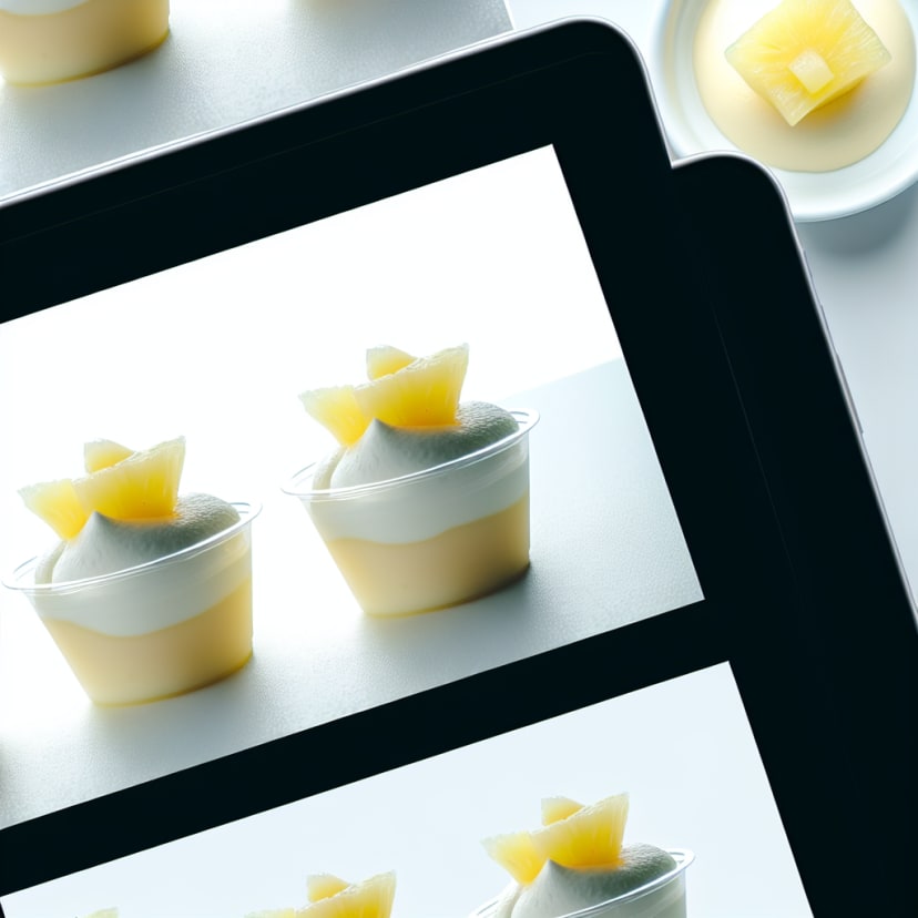 Copas de mousse de ricota y ananá