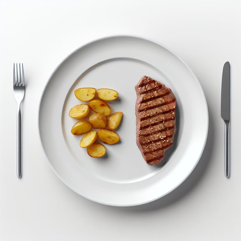 Bife a la plancha con papas doradas