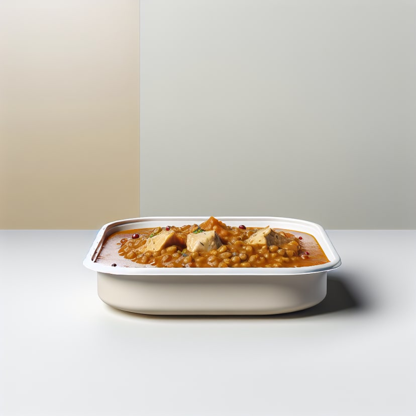 Guiso de pollo y lentejas