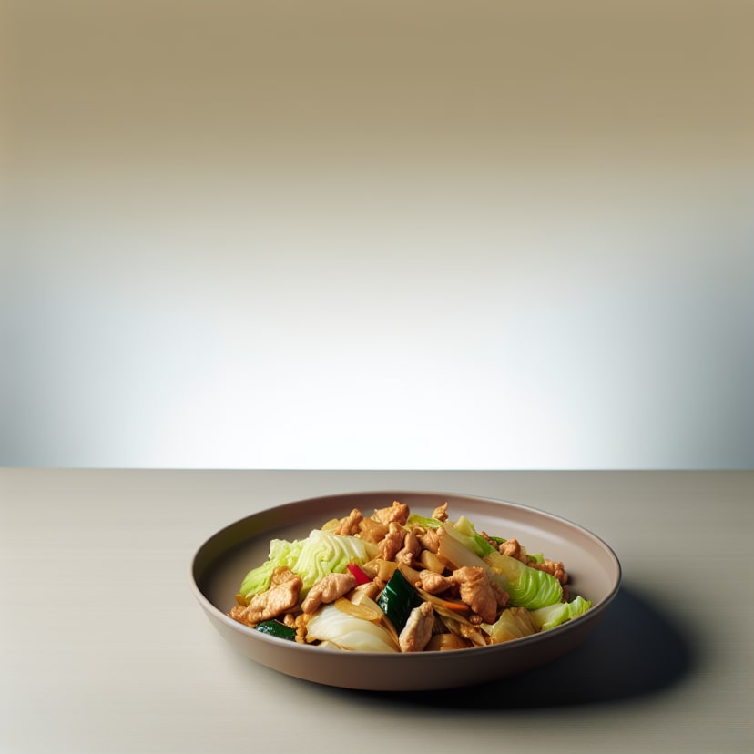 Salteado de pollo y repollo