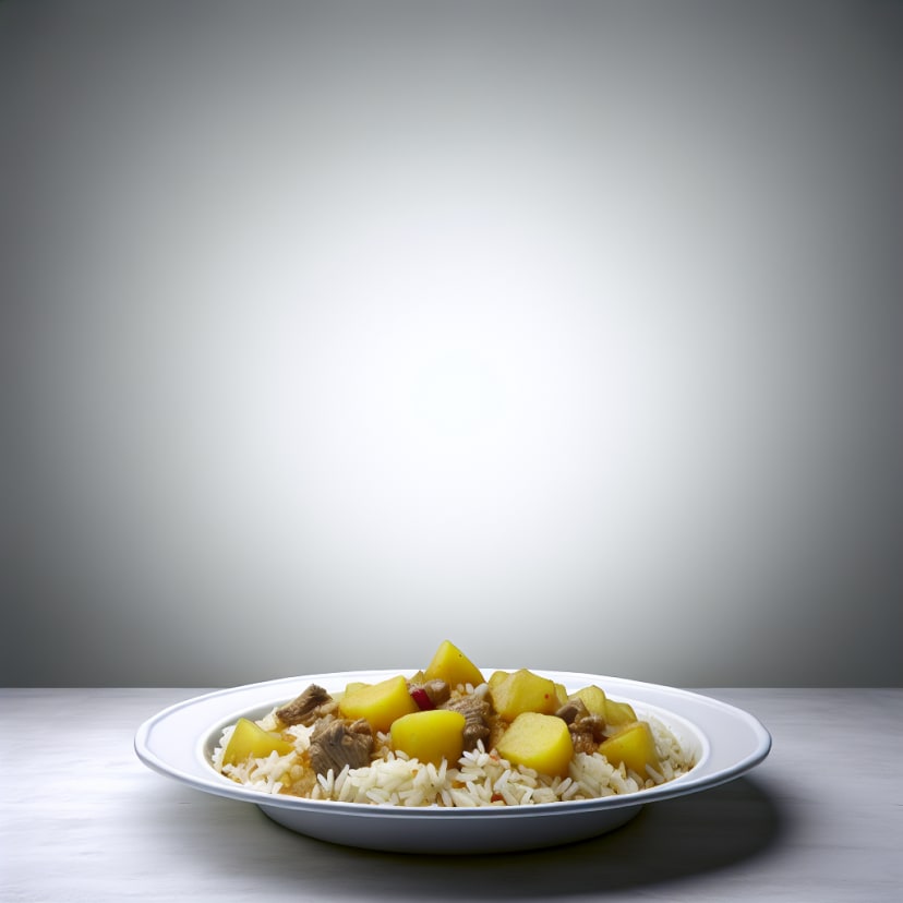 Guiso de Arroz, Papas y Carnes