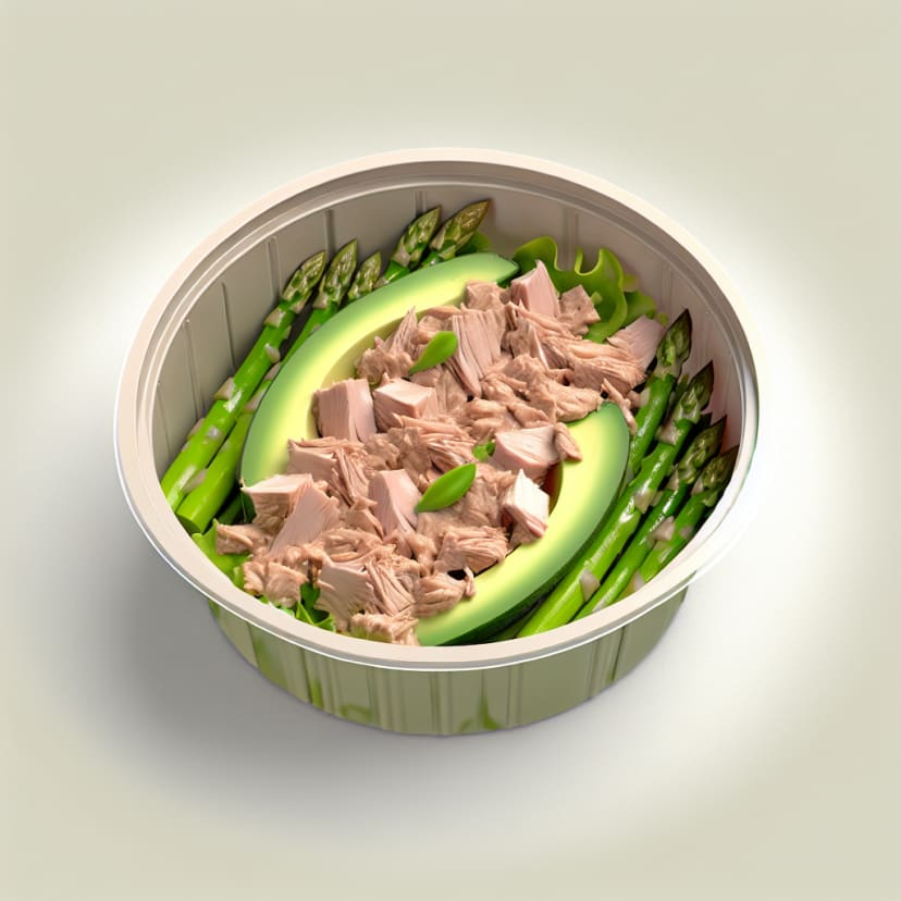 Ensalada de Aguacate, Atún y Espárragos