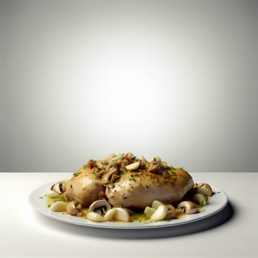 Pollo al Ajillo con Champiñones