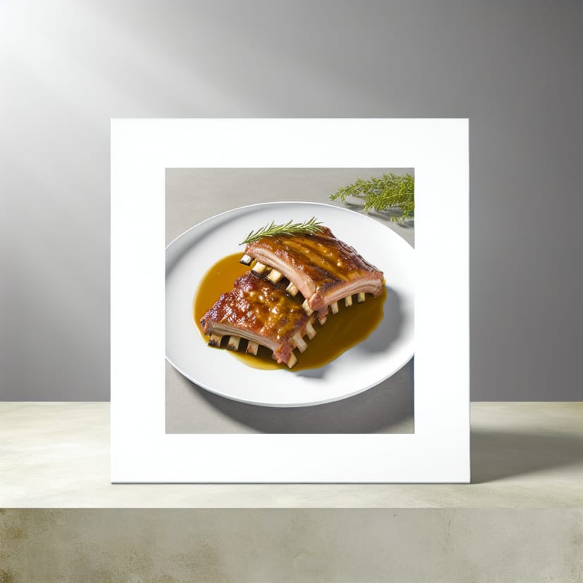 Costillas al horno con salsa de mostaza y miel