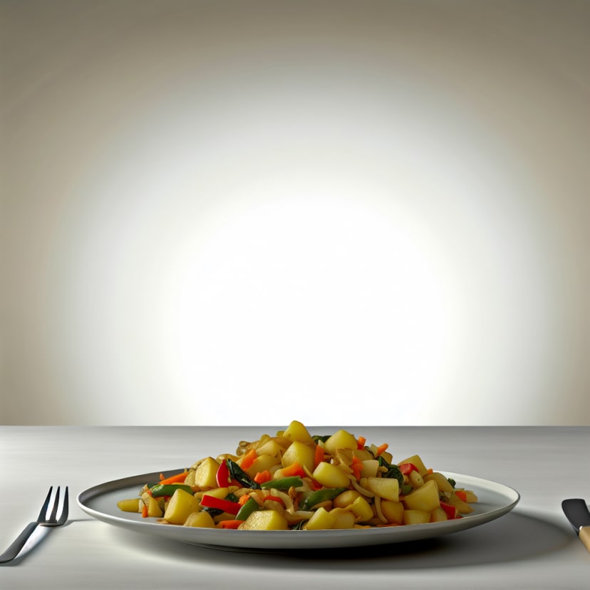 Salteado de papas y verduras