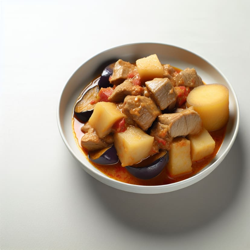 Estofado de Cerdo con Berenjenas y Yuca