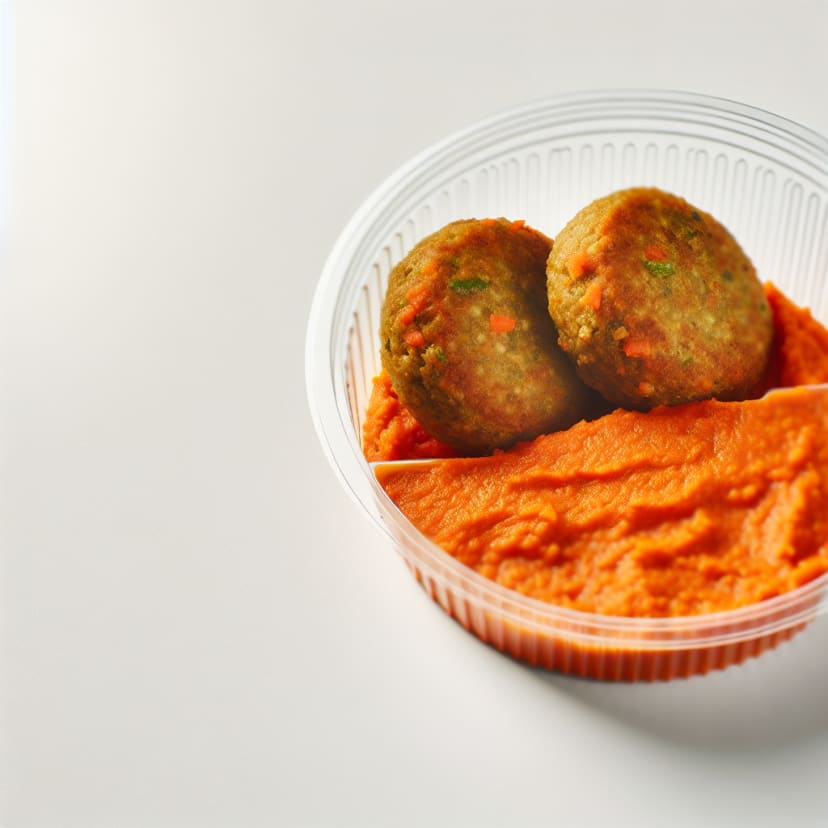 Falafel con Pasta de Zanahorias