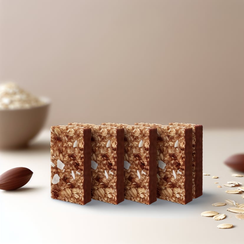 Barras de avena con cacao y coco