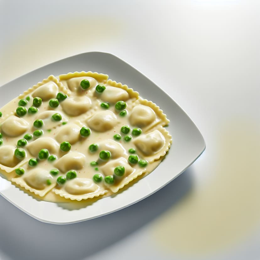 Ravioles en Crema con Arvejas