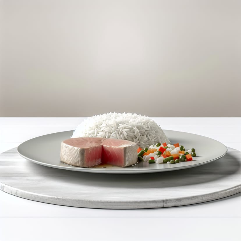 Medallón de Atún con Arroz y Verduras