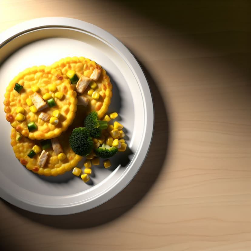 Tortas de Maíz con Pollo y Brócoli