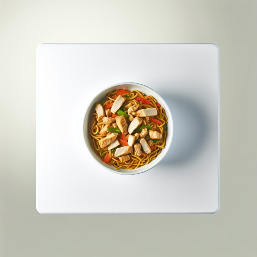 Salteado de Pollo y Fideos